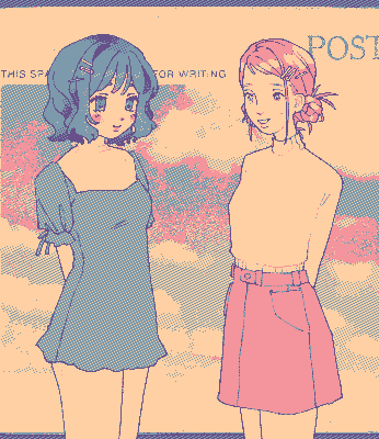 Deidre in kigu stands mirrored in front of herself, outside of kigu